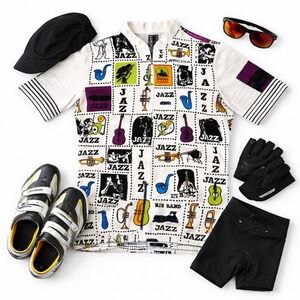 Giordana Jazz Festival Cycling Jersey M Vintage 1996 USA Rare Print COLLECTIBLE